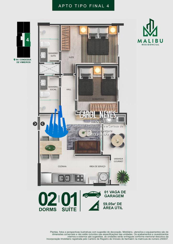 Apartamento à venda com 2 quartos, 70m² - Foto 8