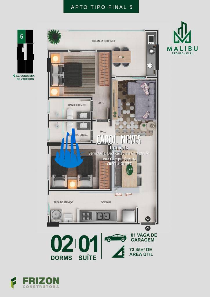 Apartamento à venda com 2 quartos, 70m² - Foto 11